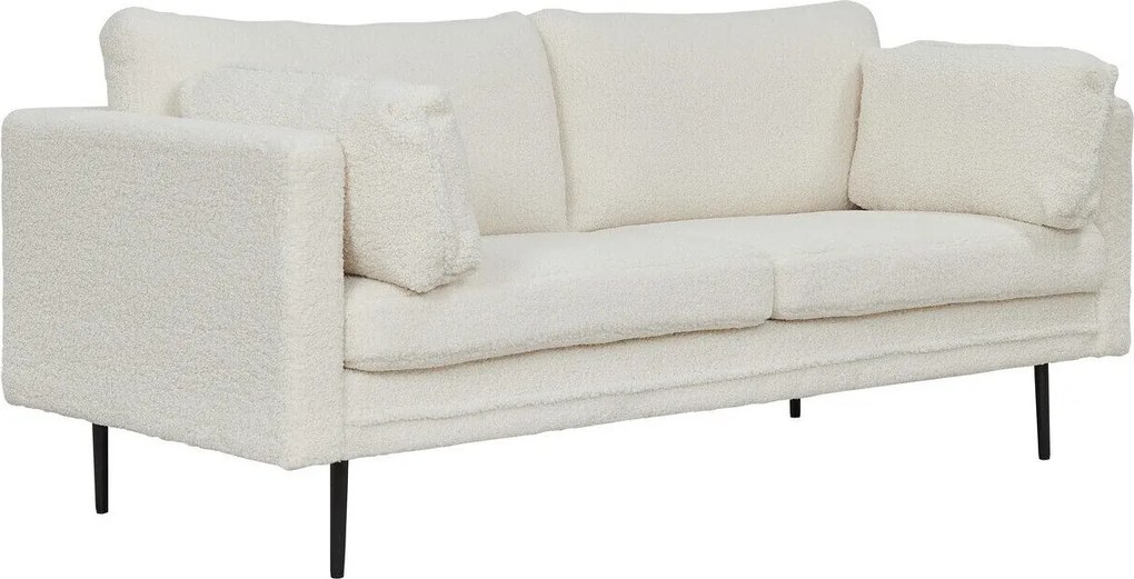 Sofá Dallas 2909, Número de lugares: 3, Branco, 203x86x84cm, Tecido, Pernas: Metal