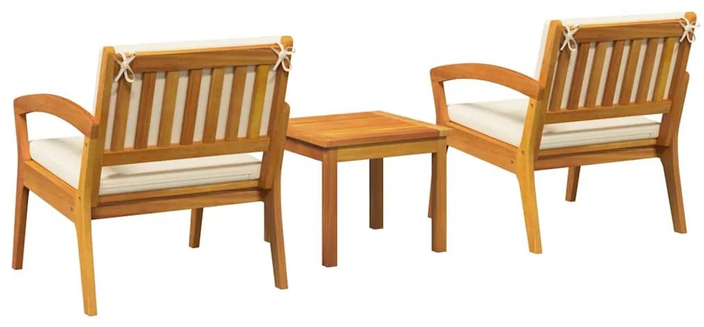 Conjunto de Bistro de 3 Peças da com Almofadas - Feito de Madeira de A