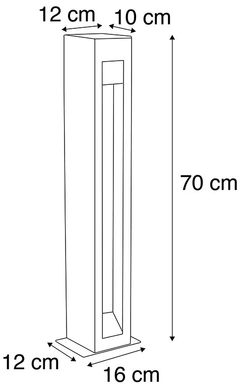 LED Candeeiro de pé moderno basalto para exterior 70 cm - Sneezy Moderno