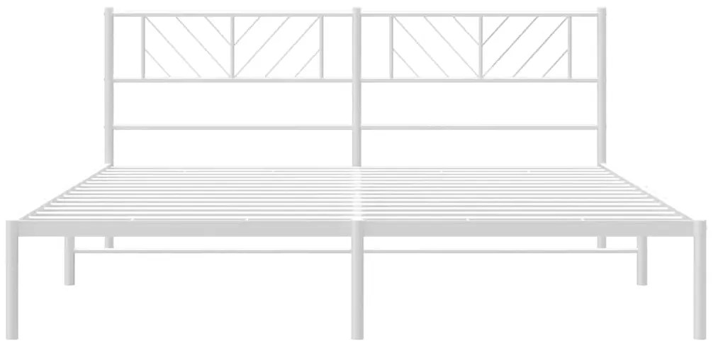Estrutura de cama com cabeceira 193x203 cm metal branco