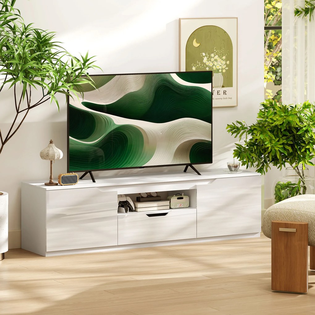 Móvel de TV, 160 x 38 x 43 cm, Para Televisões até 65 Polegadas, Branco