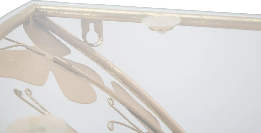 MESA DE CABECEIRA WALL BUTTERFLIES 44,5X24,5X34,5 CM DOURADA