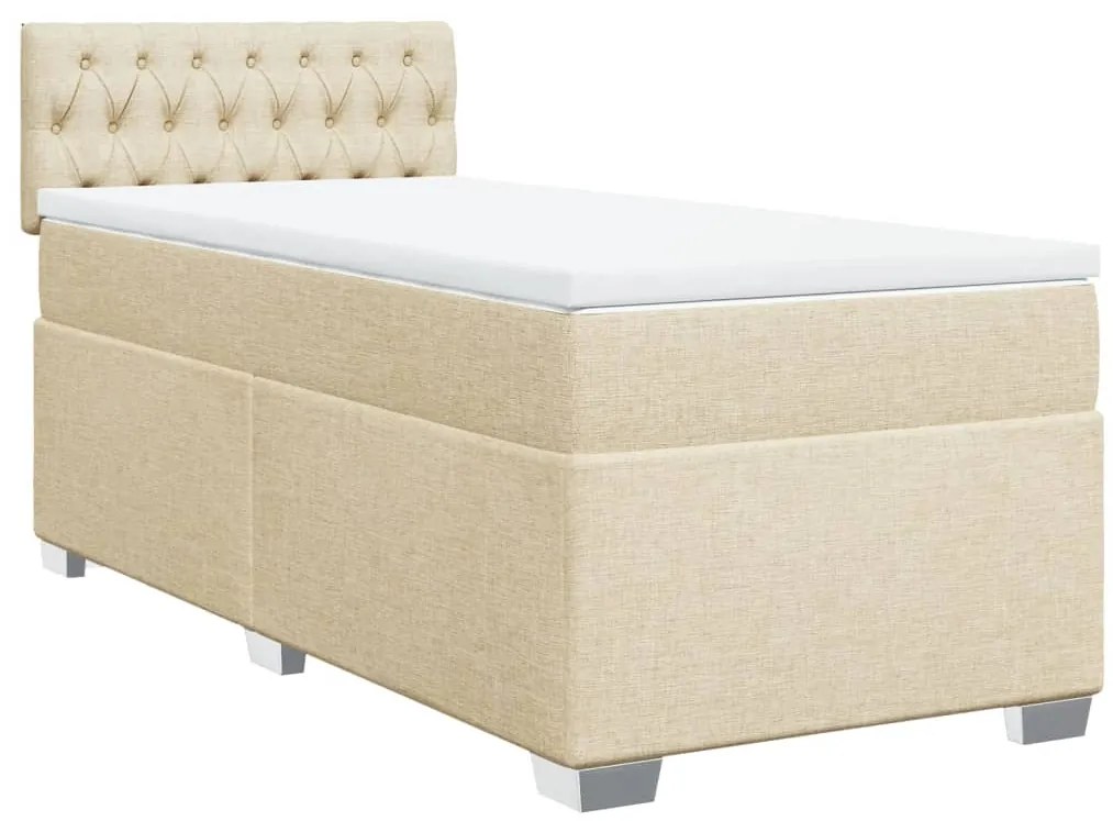 Cama com molas/colchão 90x200 cm tecido cor crème
