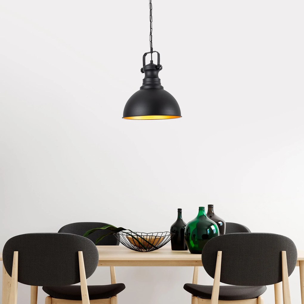 Candeeiro de Teto Saglam – Preto – Diâmetro 31 cm x Altura 85 cm