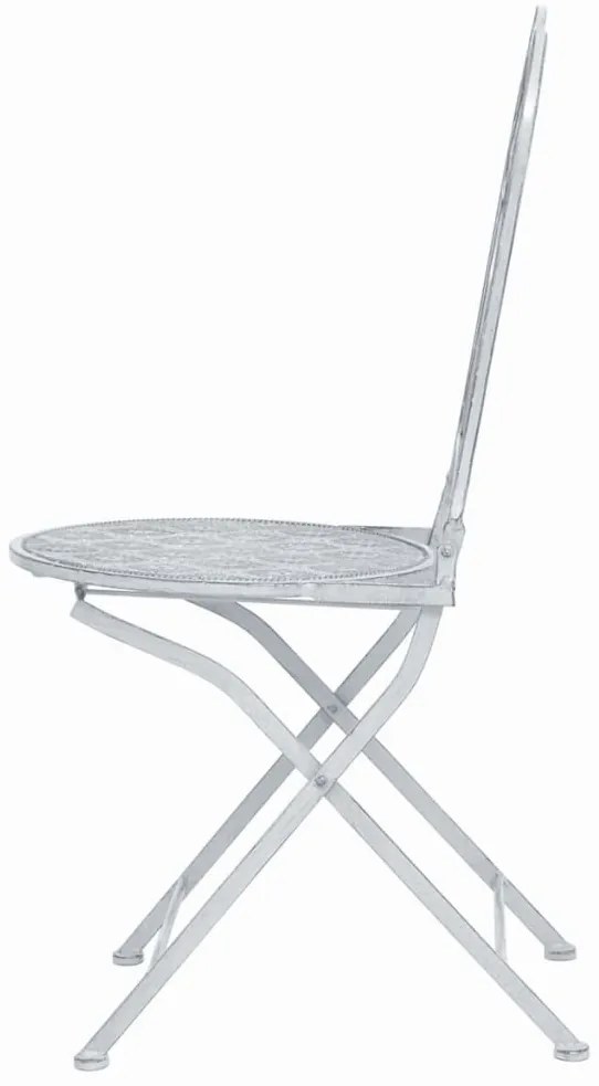 3 pcs conjunto bistrô em aço branco acinzentado