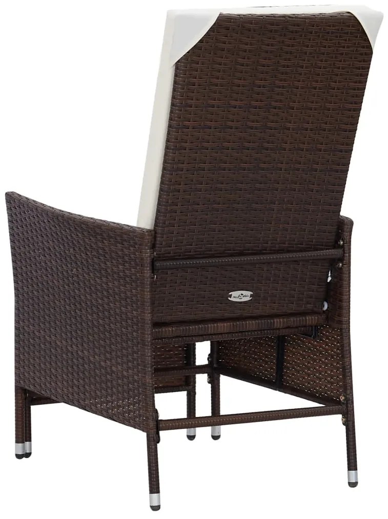 2 pcs conjunto lounge jardim c/ almofadões vime PE castanho