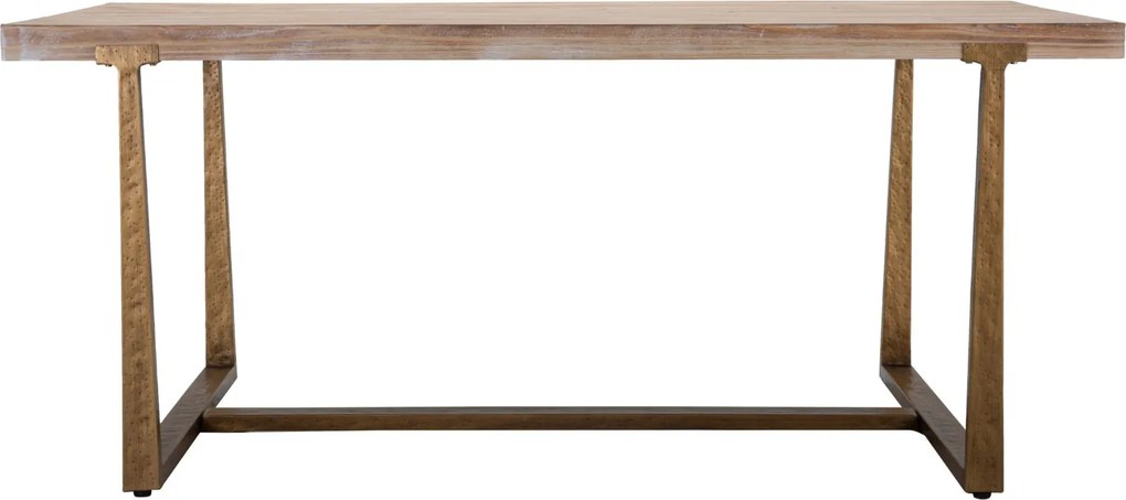 MESA DE JANTAR ANKARA 180X90X78 CM CASTANHO E DOURADO (CADEIRAS NÃO INLUÍDAS)