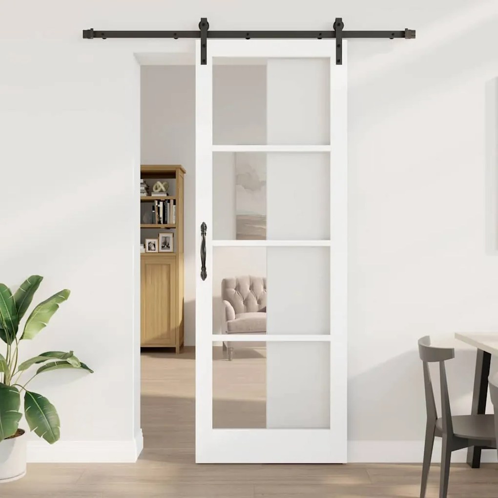 vidaXL Porta Deslizante ORKDAL Branco e Preto 83 x 232 cm