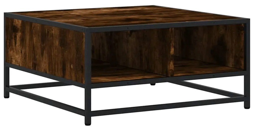 Mesa de centro derivados de madeira e metal carvalho fumado