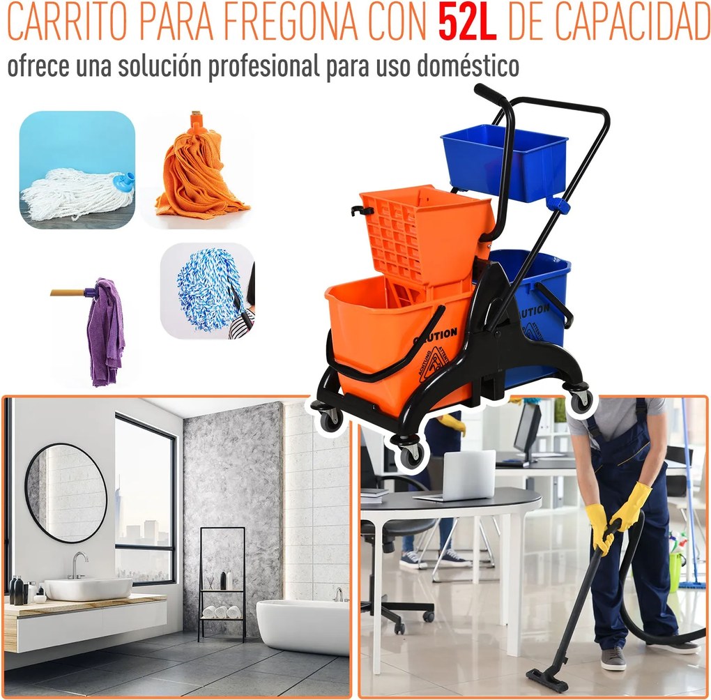 Balde para esfregona comercial Balde para esfregona com escorredor de