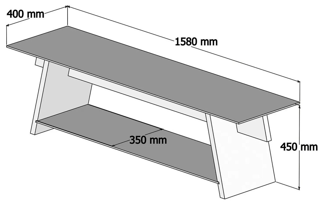 Móvel TV TV202 – Nogueira – 158 cm x 45 cm x 40 cm
