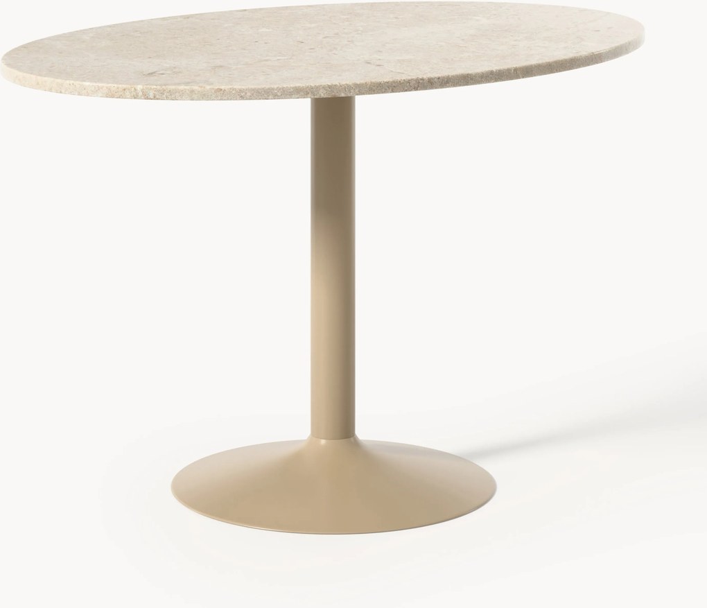 Mesa de jantar oval com tampo em mármore Miley, 120 x 80 cm