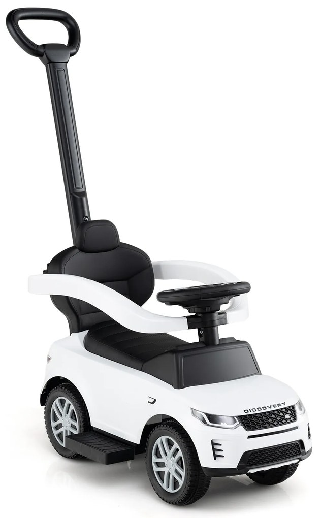 Carrinho de passeio 3 em 1 para crianças pequenas com alça removível, licenciado pela Land Rover Discovery - Preto