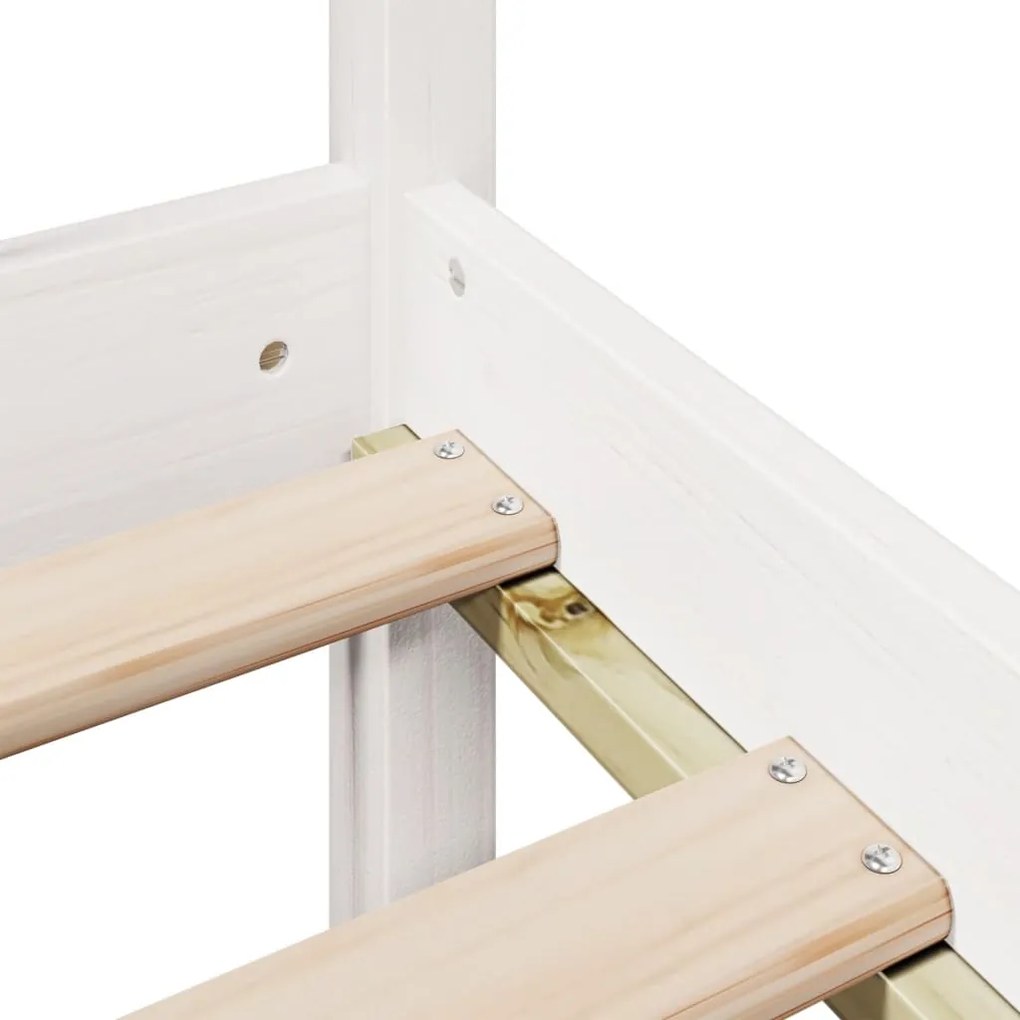 Cama com estante sem colchão 90x190 cm pinho maciço branco