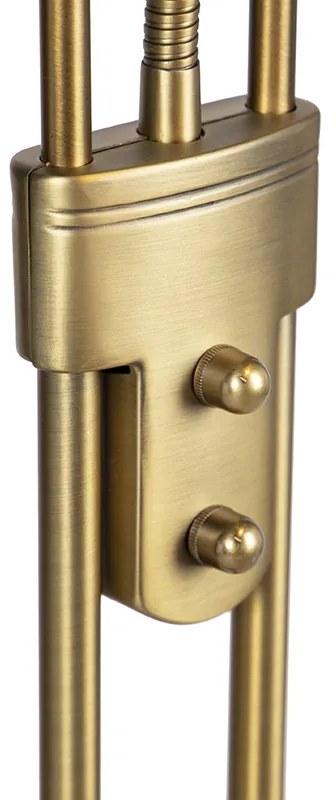 Candeeiro de pé em bronze com candeeiro de leitura incluindo LED e dimmer - Diva 2 Moderno