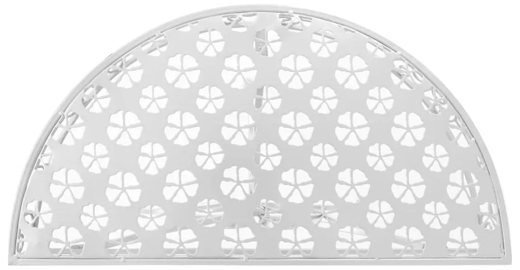 Mesa de apoio vintage semicircular metal 72x36x74 cm prateado