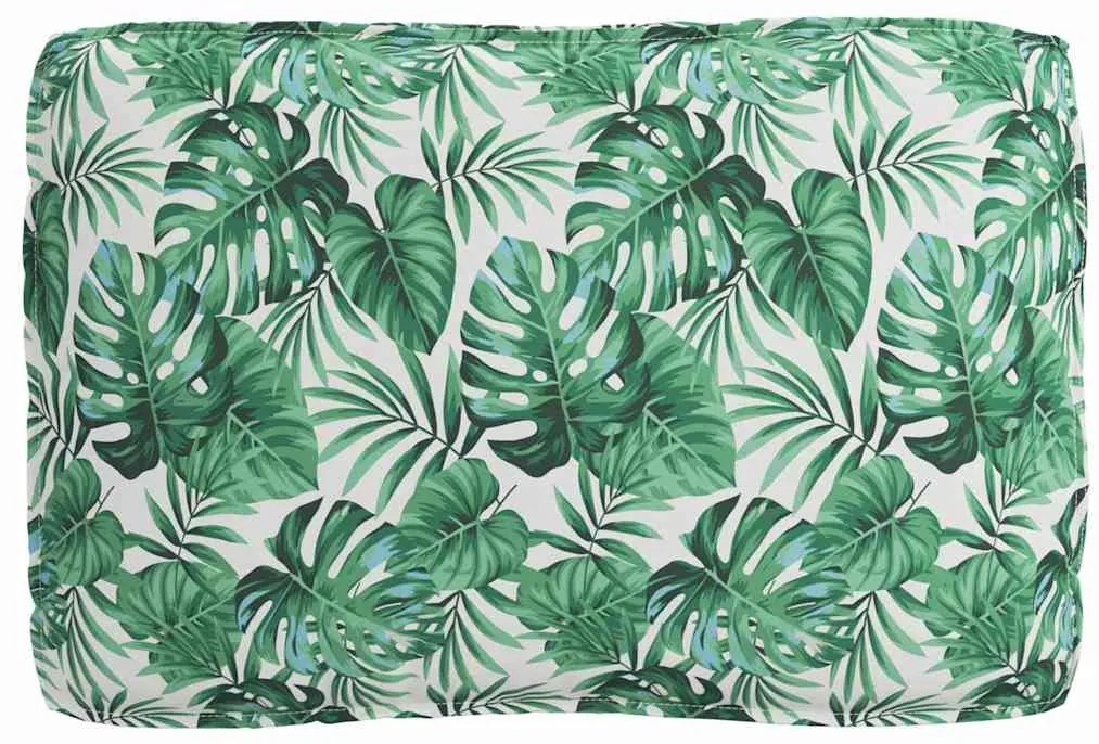 Almofada de Pallet para Assento Padrão de Folhas 120x80x12 cm Tecido O