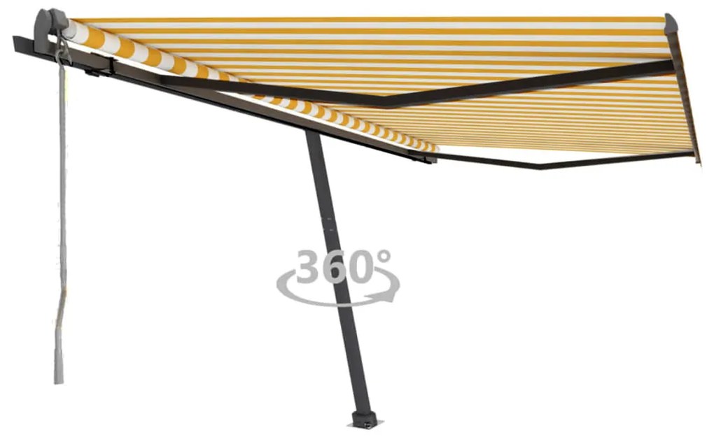 vidaXL Toldo automático independente 400x350 cm amarelo e branco