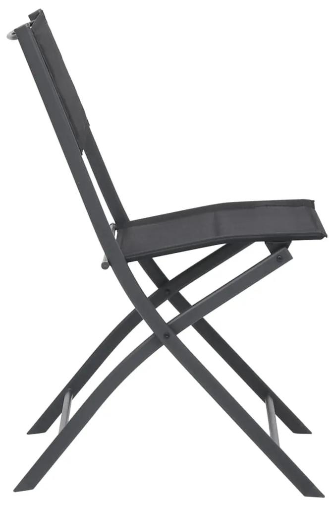 Cadeiras de exterior dobráveis 2 pcs aço e textilene