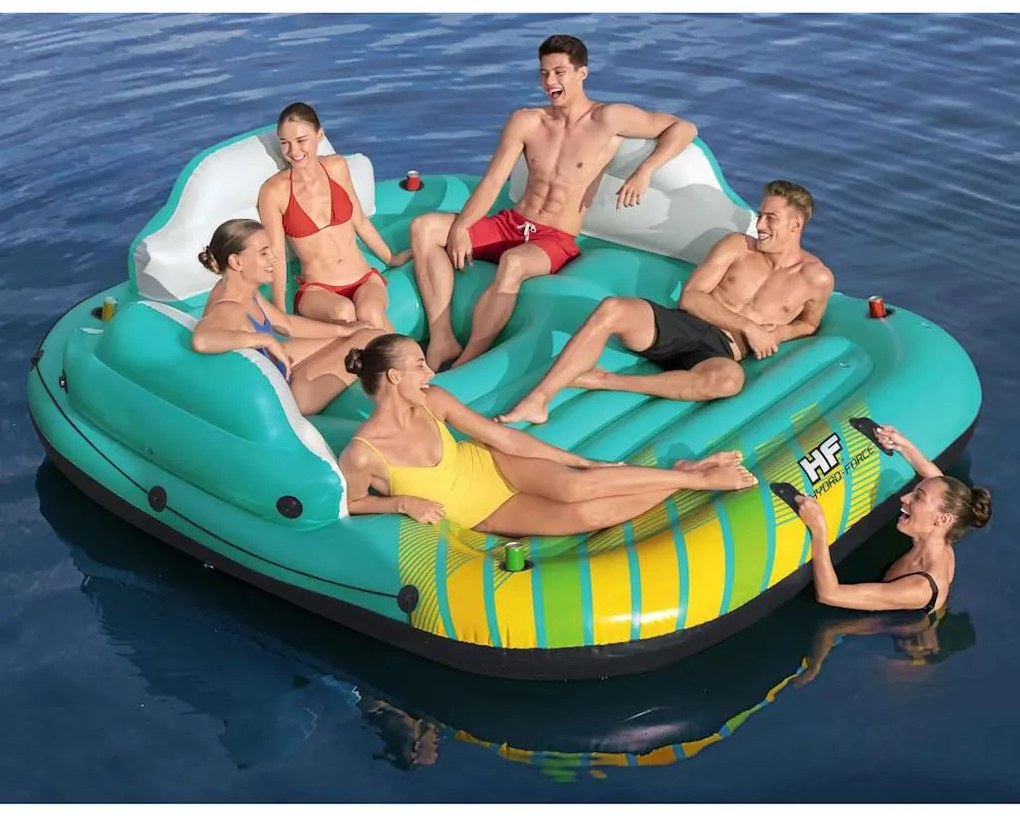 Ilha insufável Sunny Lounge para 5 pessoas 291x265x83 cm