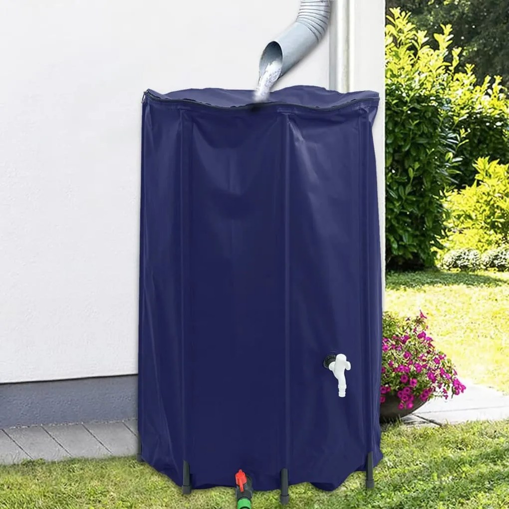 vidaXL Depósito de água dobrável com torneira 500 L PVC