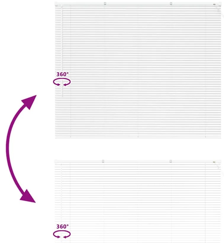 Persiana de Janela com cortinas Outros Manual Branco 80 x 130 cm Alumí