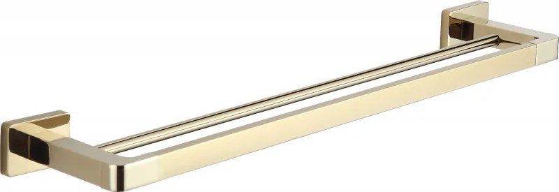 Mexen Asis suporte duplo para toalhas, dourado - 7017625-50