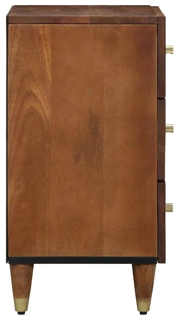 mesa de cabeceira Castanho mel com padrões decorativos dourados
