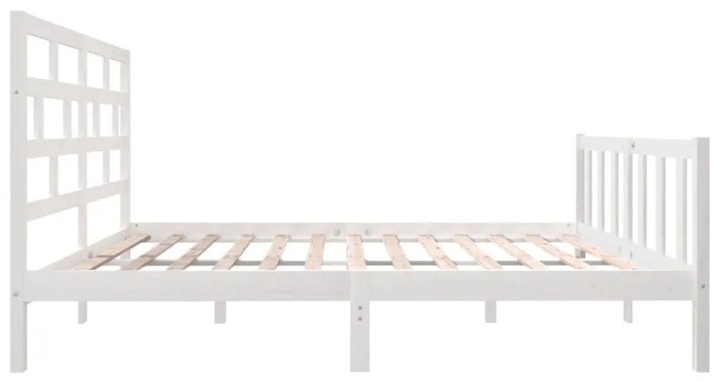 Estrutura de cama 160x200 cm madeira de pinho maciça branco