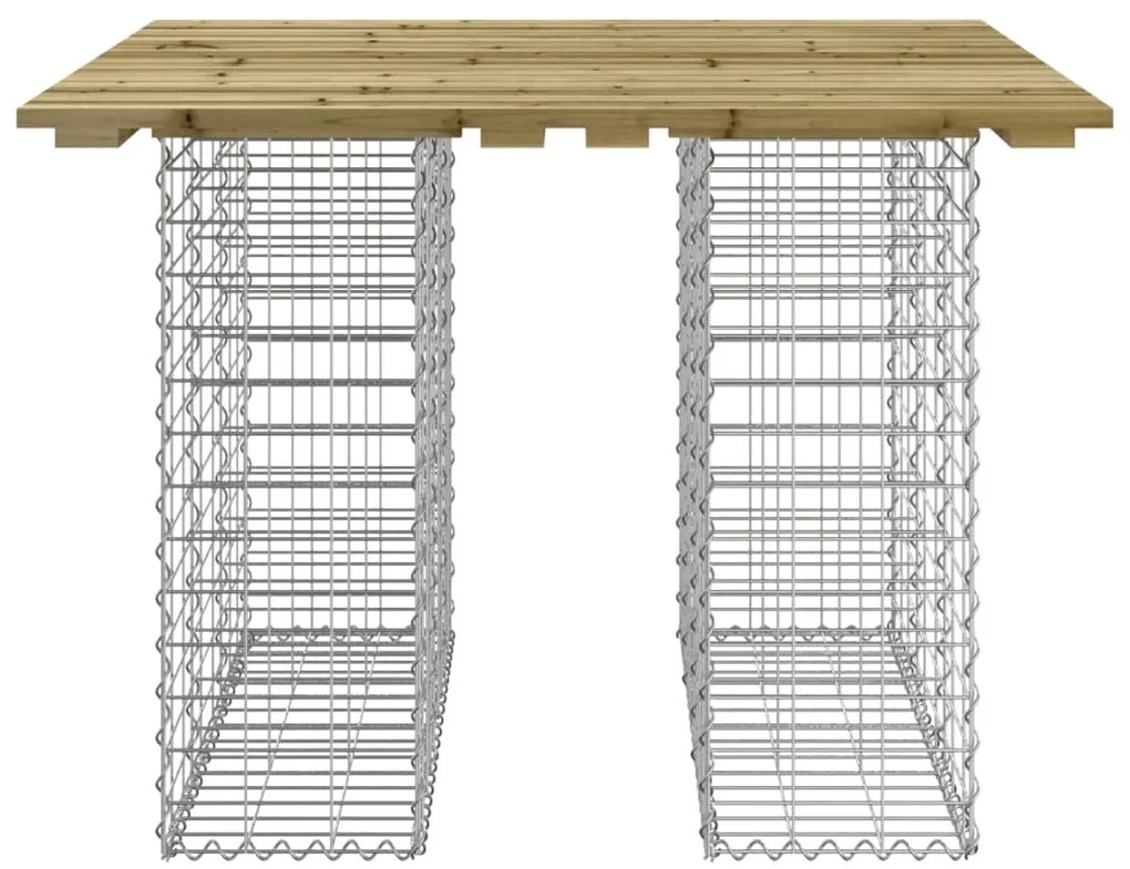 Banco de jardim c/ design gabião 100x102x72 cm pinho impregnado