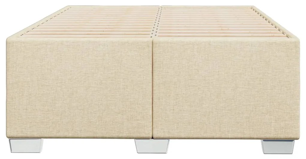 Estrutura de cama sem colchão 120x190 cm tecido creme