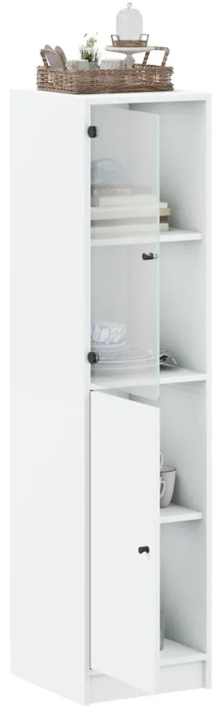 Aparador alto c/ porta de vidro 35x37x142 cm branco