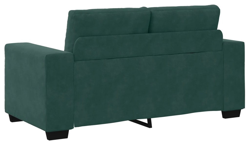 Sofá Loveseat Verde Escuro 120 cm em Veludo da vidaXL