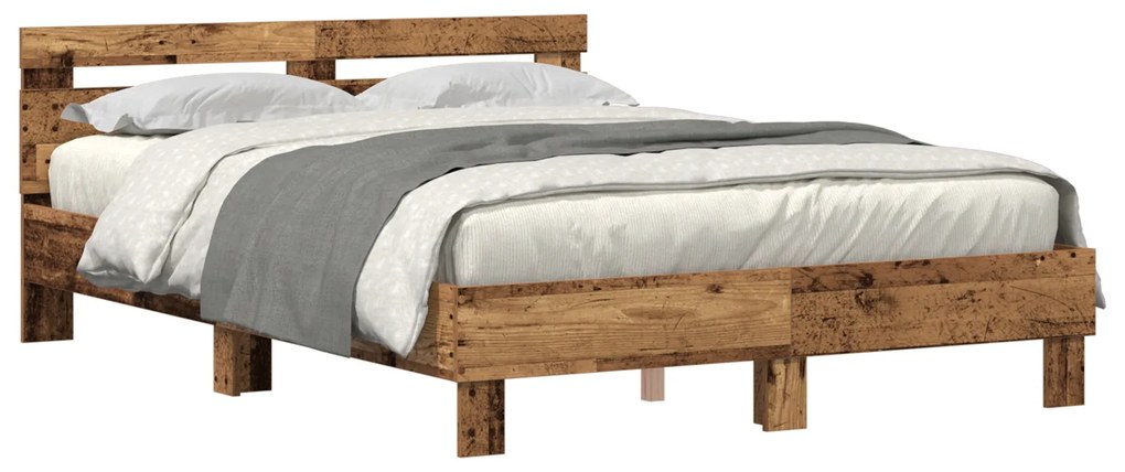 Estrutura de Cama de Madeira Madeira Recuperada 140 x 190 cm