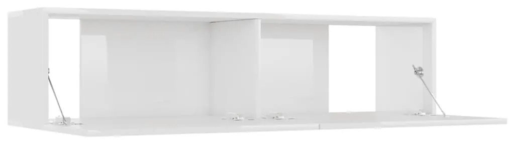 Móvel de TV 120x30x30 cm contraplacado branco brilhante