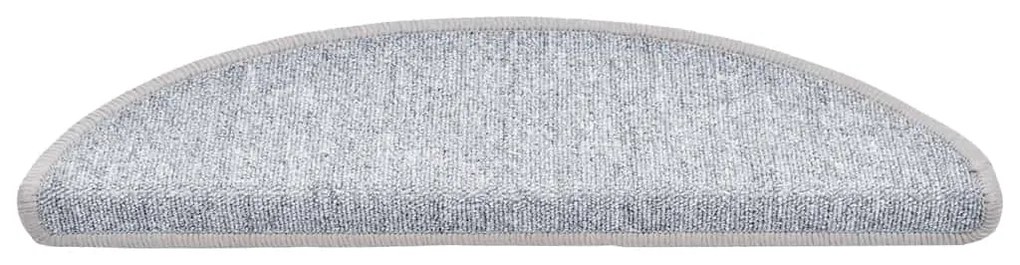 Tapetes de escada 30 pcs 56x17x3 cm cinzento-claro