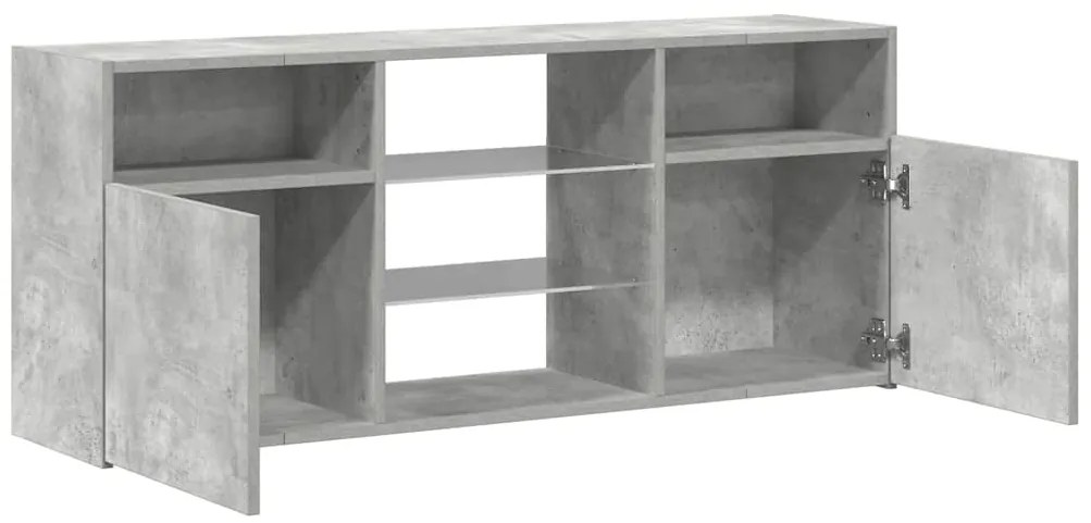 Móvel de TV com luzes LED 120x30x50 cm cinzento cimento