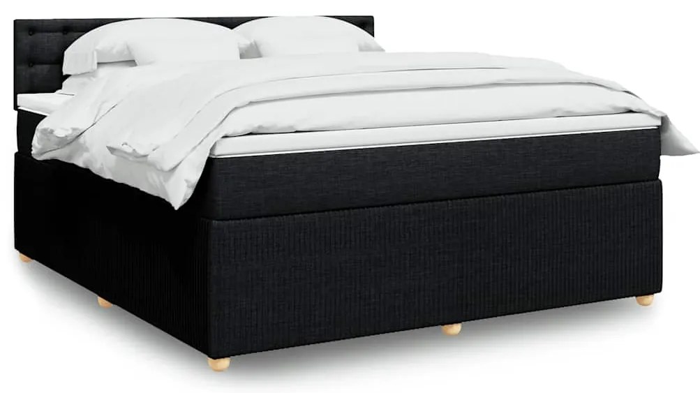 Cama com molas/colchão 180x200 cm tecido preto