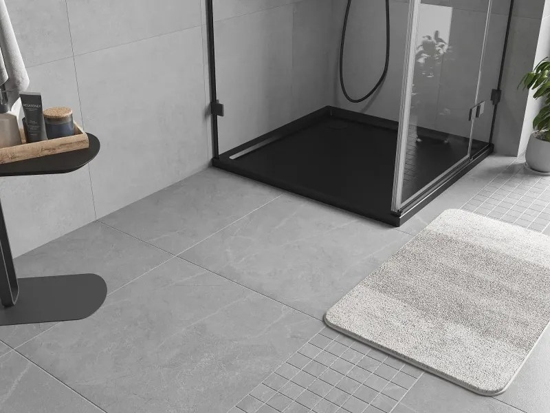 Mexen Flow base de duche quadrada slim 85 x 85 cm, preto mate - 46S708585
