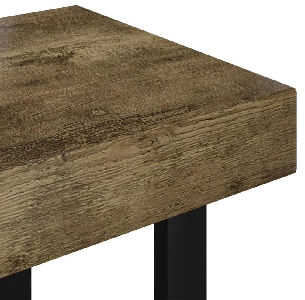 Mesa de centro 90x45x40 cm MDF e ferro castanho-escuro e preto