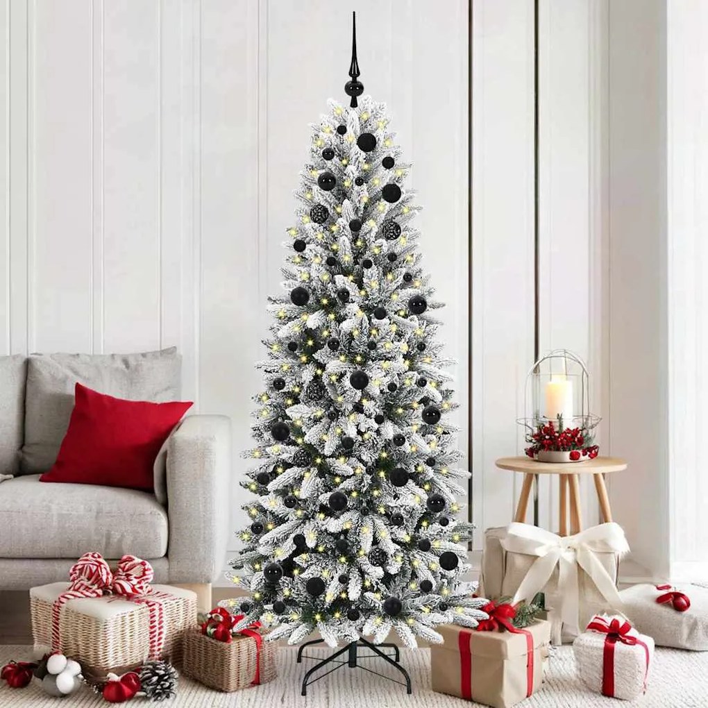 vidaXL Árvore de Natal Artificial com 300 LEDs Branco 180 cm