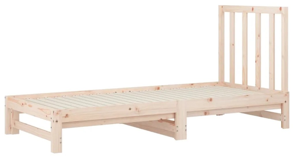 Estrutura sofá-cama de puxar 2x(90x190) cm pinho maciço