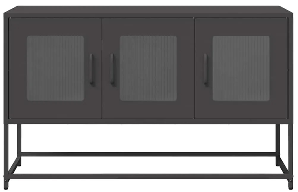 Móvel de TV 100,5x39x60,5 cm aço laminado a frio preto