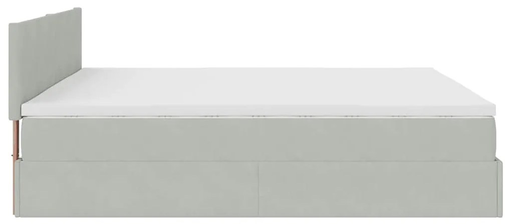 Estrutura de cama otomana com colchão 160x200 cm cinzento claro