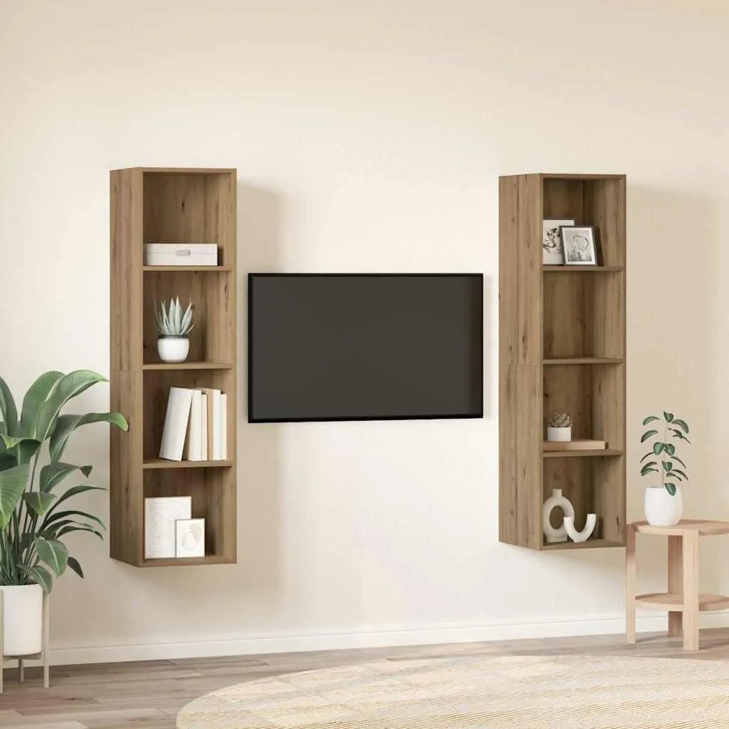 Conjunto de móvel de TV 2 pcs Castanho 37 x 37 x 142.5 cm
