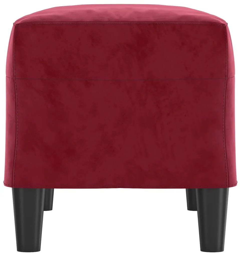 Banco 70x35x41 cm veludo vermelho tinto