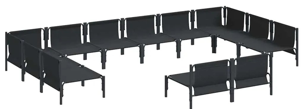 Conjunto de Sofá de Jardim 12 pcs Antracite Aço