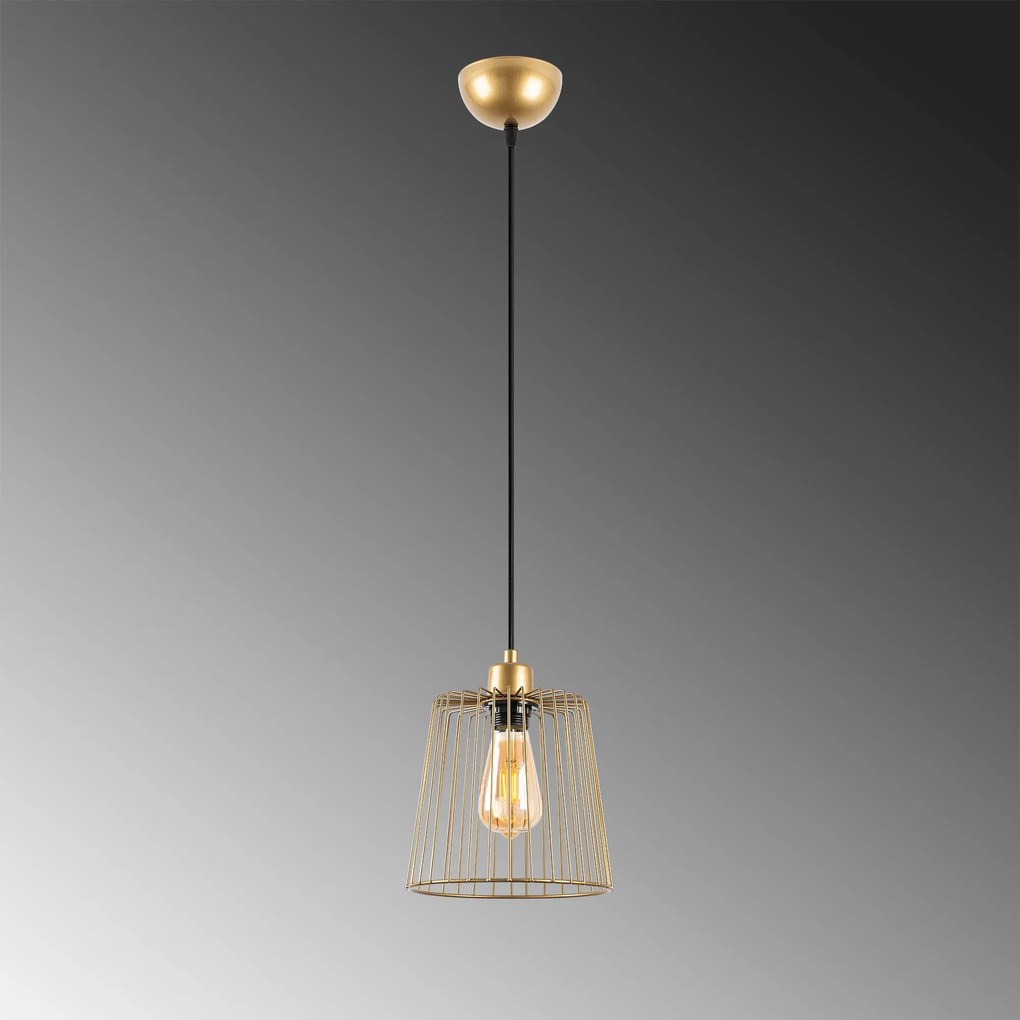 Candeeiro Pirlo – Dourado Brilhante – 16 x 16 x 114 cm