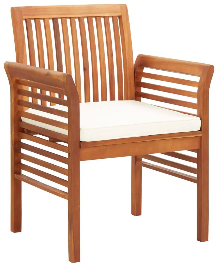 vidaXL Cadeiras de jantar p/ jardim com almofadões 8 pcs acácia maciça