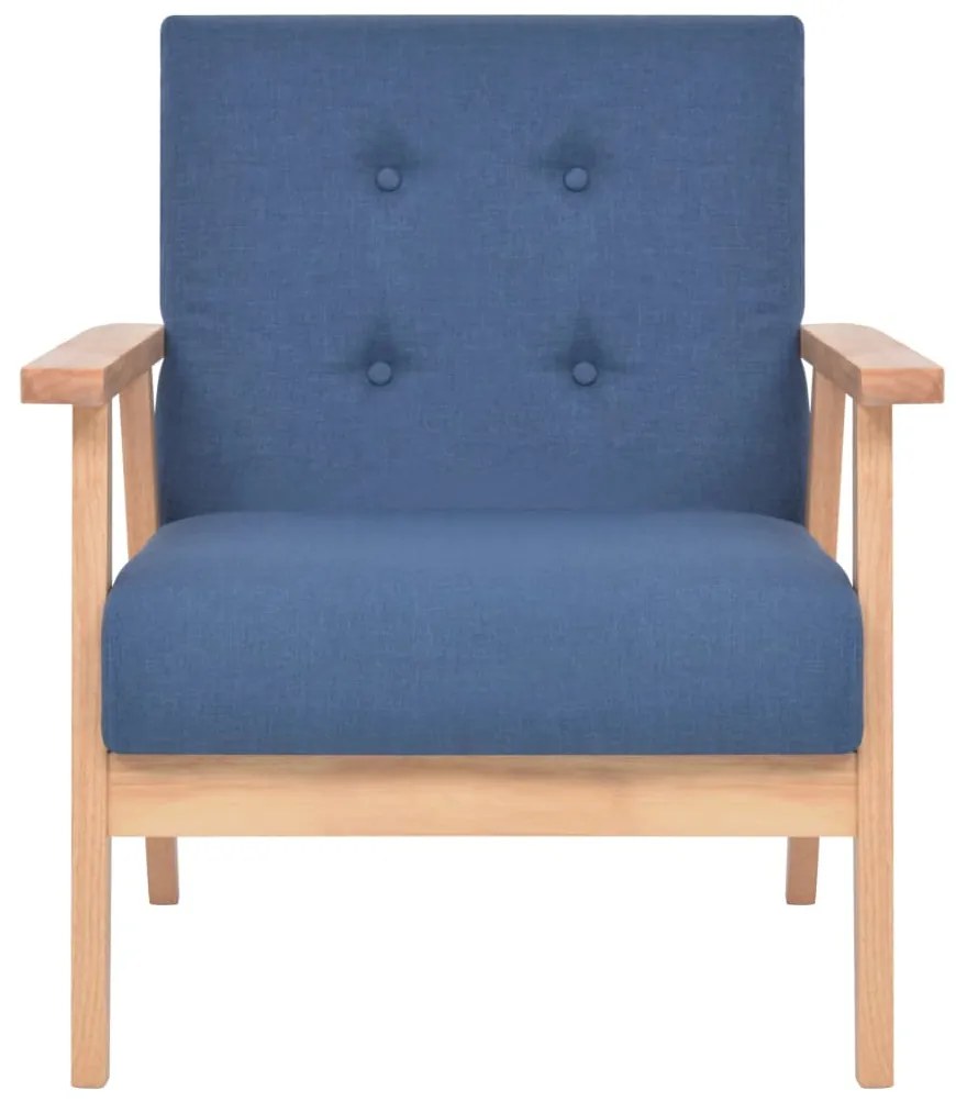 Conjunto de sofás 3 pcs tecido azul